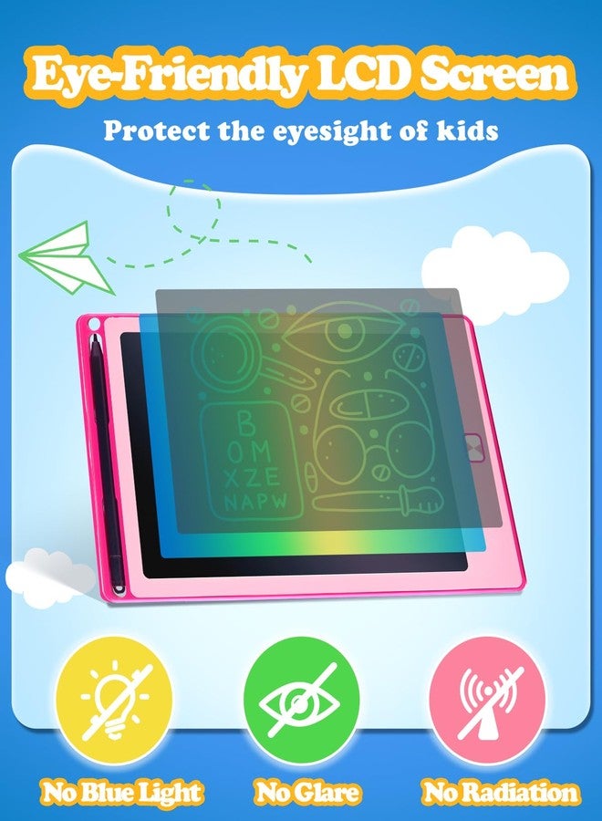 POPERFUN 2Pack LCD Writing Tablet for Kids, 8.5 Inch Doodle Board Drawing Pads Colorflu Reusable Toddler Girl Toys for Ages 3 4 5 6 7 8, Christmas Birthday Gift for Boy Girls in Blue and Pink - Image 4